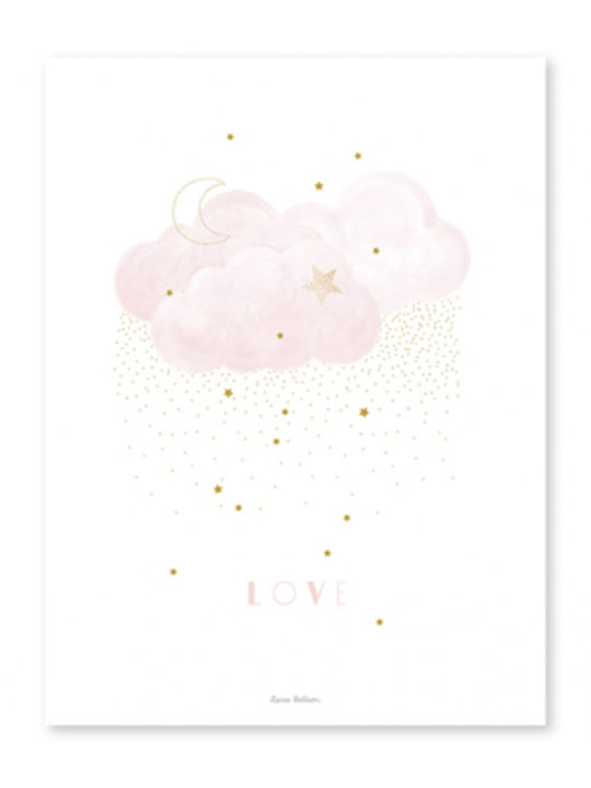 Lilipinso - Plakat - "Clouds Love# - Rosa - 30x40 cm.