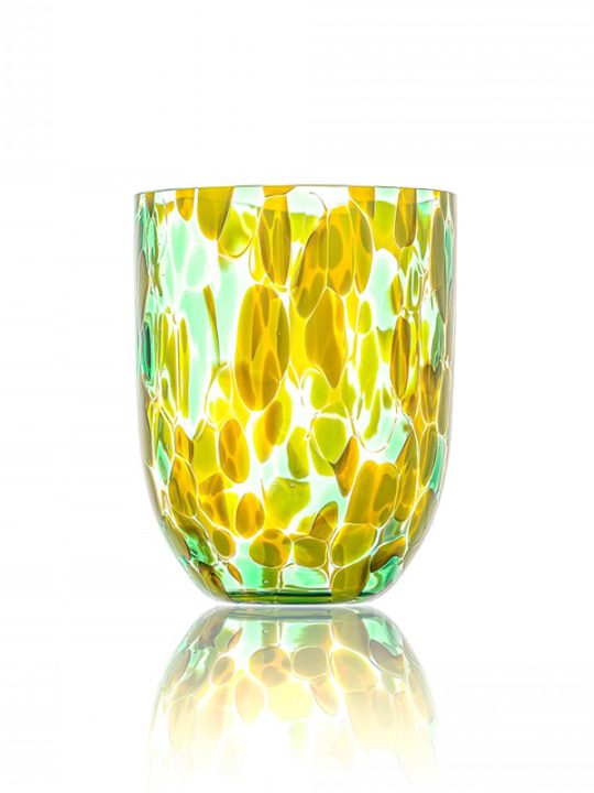 Anna von Lipa - Splash - Krystalglas - Gul og Grøn