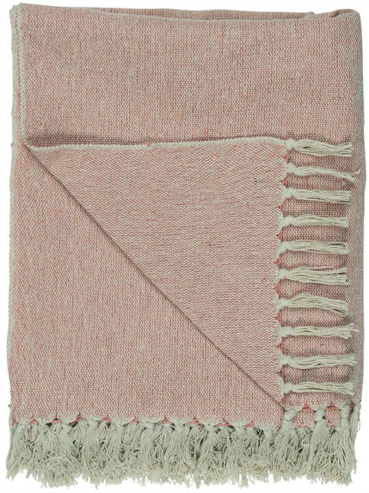 Ib Laursen - Plaid - Creme og sart rosa - 130 x 160 cm