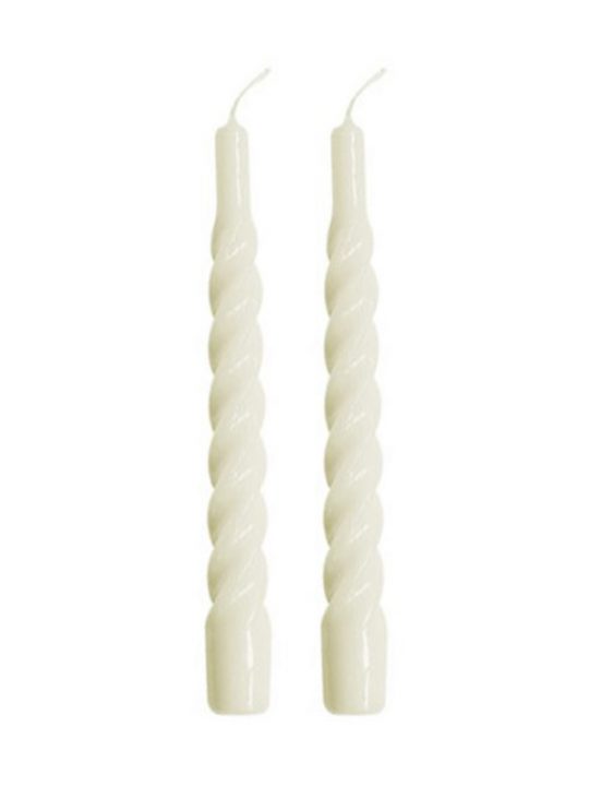 Kunstindustrien - Candles with a Twist - 21 cm - Creme - 2 stk.