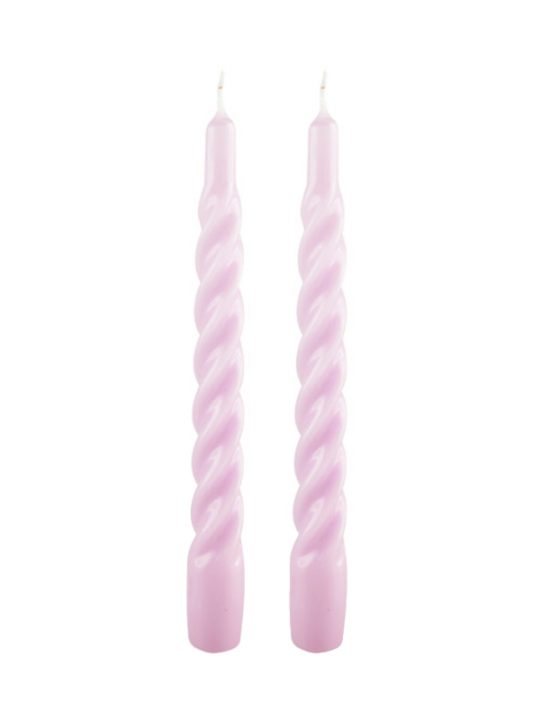 Kunstindustrien - Candles with a Twist - 21 cm - Lilla - 2 stk.