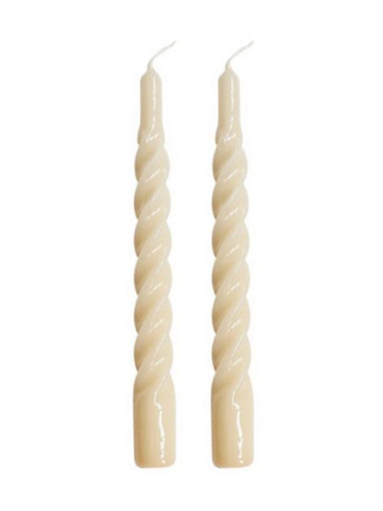 Kunstindustrien - Candles with a Twist - 21 cm - Nude - 2 stk.